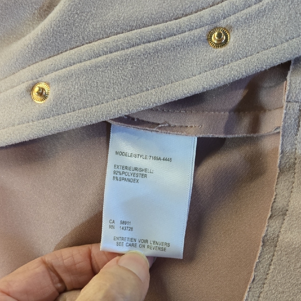 Tribal Jeans Dusty Pink Ultrasuede Utility Jacket - Picture 5 of 11